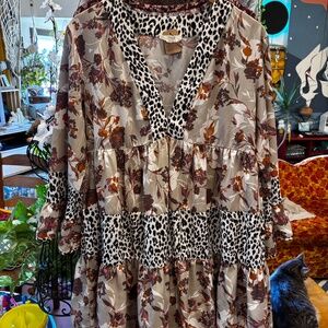Entro Floral Tiered Babydoll Dress